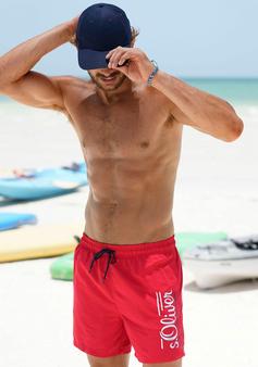 Rückansicht von S.OLIVER Badeshorts Badeshorts Herren rot