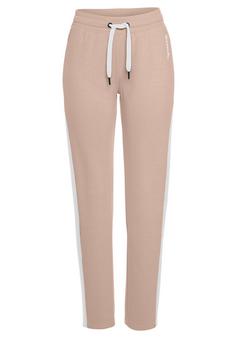 Bench Loungehose Sweathose Damen beige-weiß
