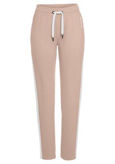 Bench Loungehose Sweathose Damen beige-weiß