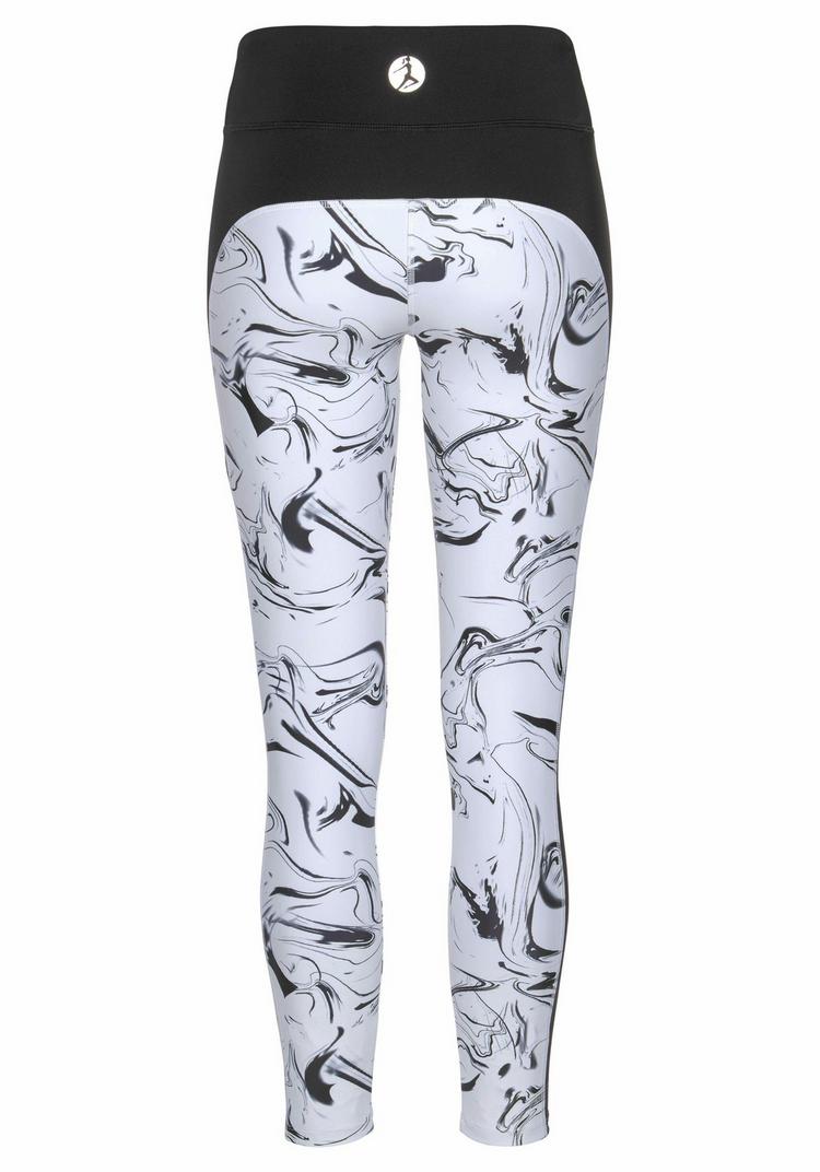 LASCANA Active LASCANA Active Leggings Leggings Damen - wei&szlig;-schwarz-gemustert-neongelb - 0 | SportScheck