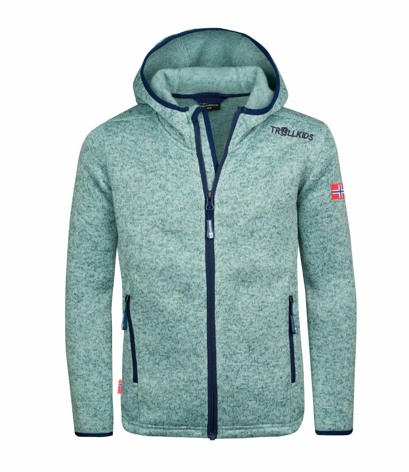 Trollkids Jondalen XT Fleecejacke M&auml;dchen - Gletschergr&uuml;n/Marineblau