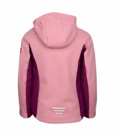 Rückansicht von Trollkids Kristiansand Softshelljacke Kinder Orchidee/Maulbeere