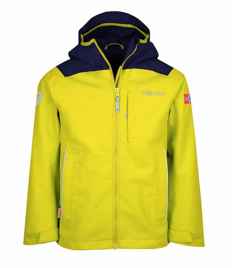 Trollkids Trollkids Bergen Regenjacke Kinder - Tr&uuml;bes Gelb/Marineblau - 0 | SportScheck
