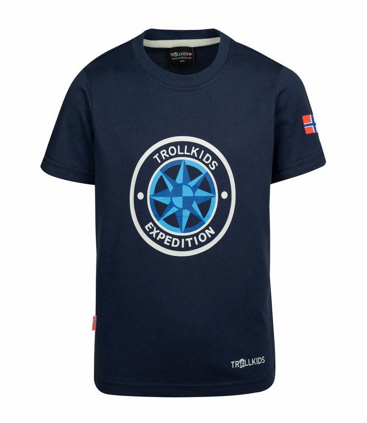 Trollkids Trollkids Windrose T T-Shirt Kinder - Marineblau/Wolkengrau - 0 | SportScheck