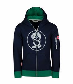 Trollkids Sortland Hoodie Kinder Marineblau/Pfeffergrün