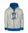 Trollkids Sortland Hoodie Kinder - Wolkengrau/Leuchtendes Blau