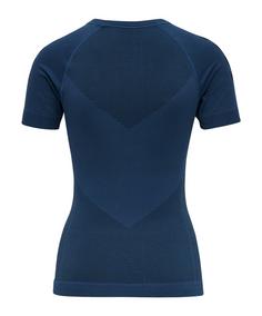 Rückansicht von hummel First Seamless T-Shirt Damen T-Shirt Damen blau