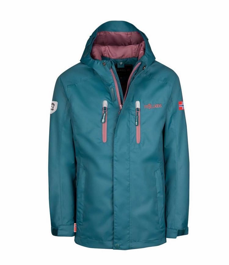 Trollkids Trollkids Sognefjord PRO Regenjacke Kinder - Blaugr&uuml;n/Gletschergr&uuml;n - 0 | SportScheck