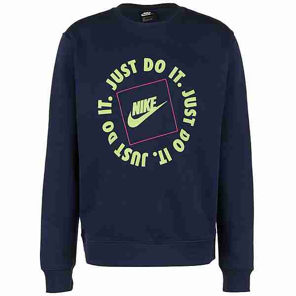 Nike JDI Fleece Crew Sweatshirt Herren dunkelblau / hellgrün