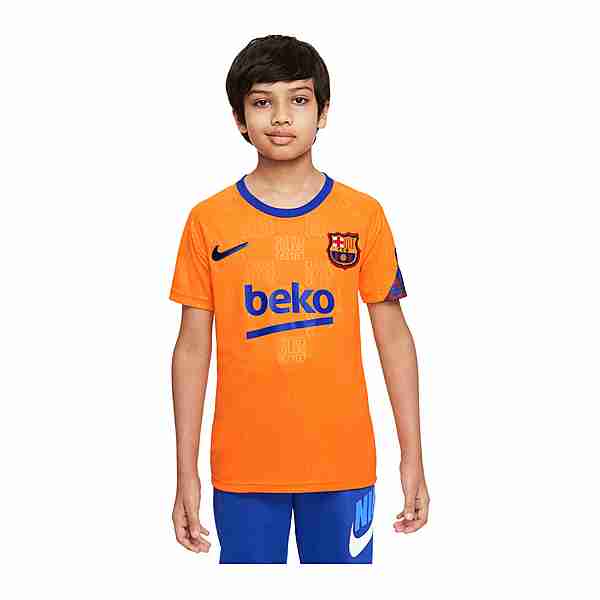 Nike FC Barcelona Strike Trainingsshirt Kids Fanshirt Kinder orangeorangeschwarz