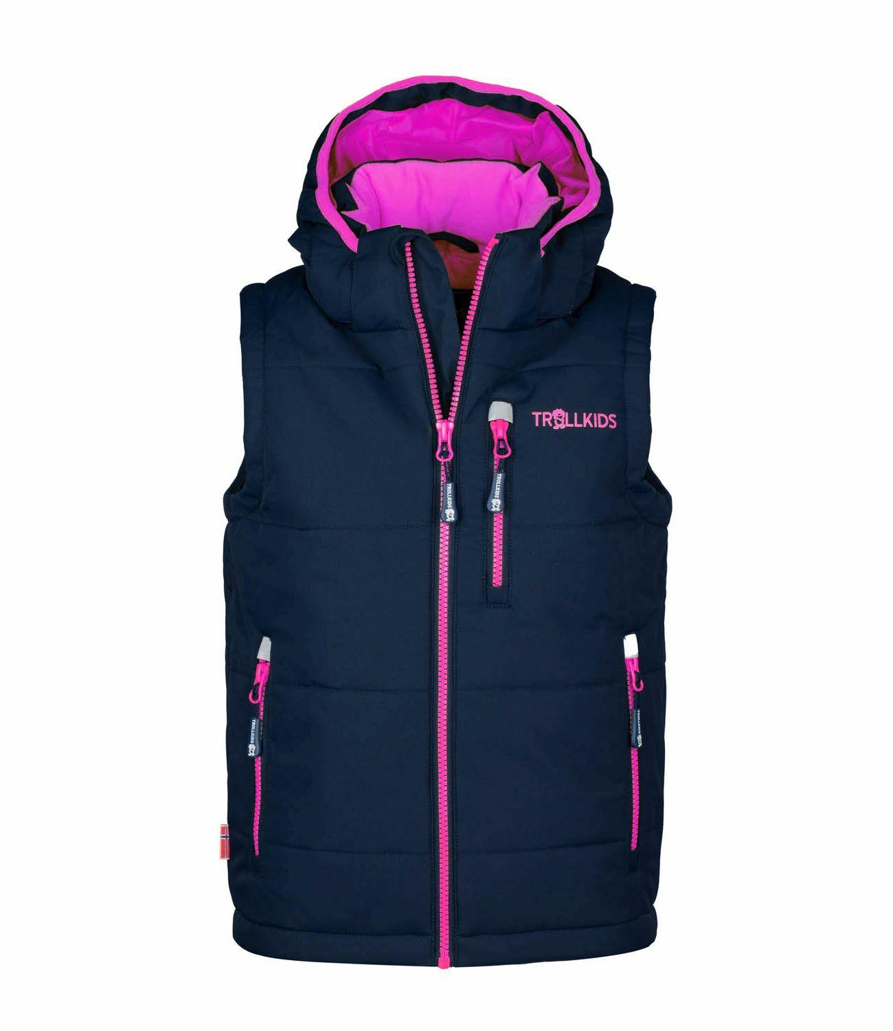 Trollkids Narvik XT Outdoorweste Kinder - Marineblau/Magenta