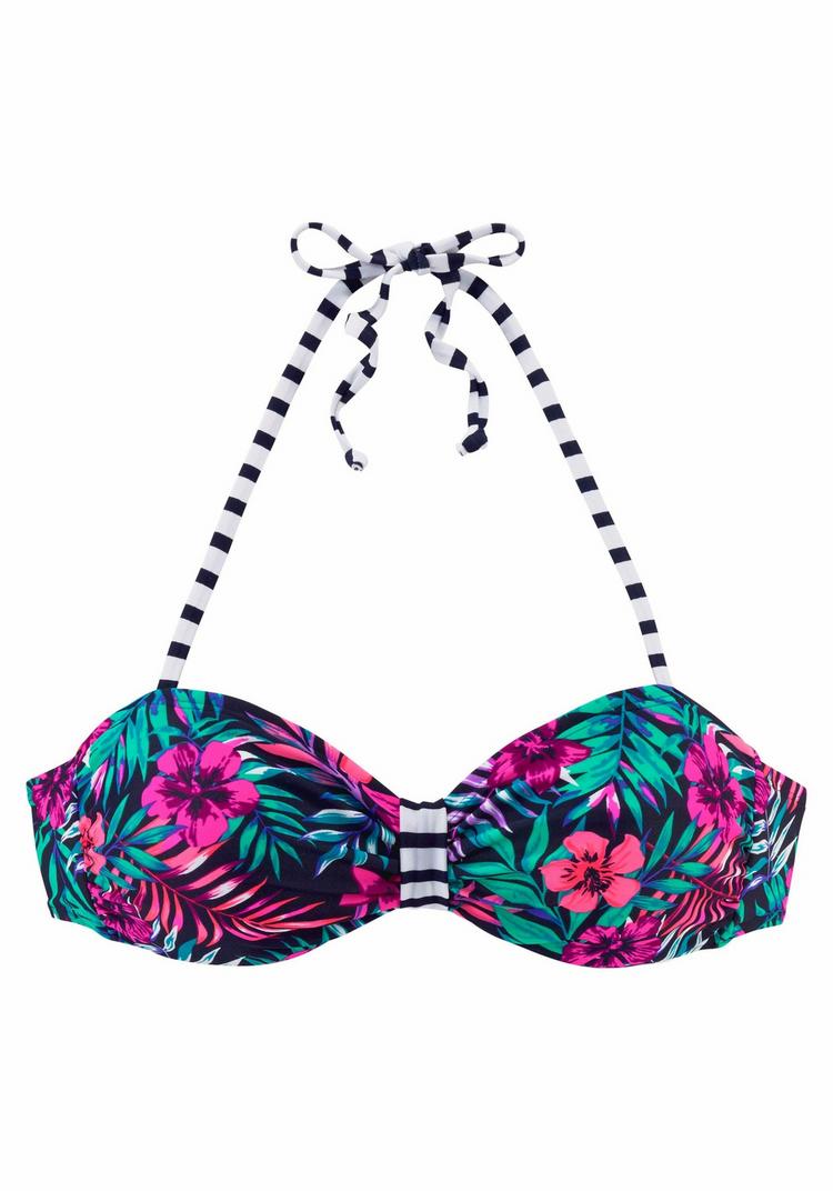 VENICE BEACH VENICE BEACH Bandeau-Bikini-Top Bikini Oberteil Damen - marine-bedruckt - 0 | SportScheck
