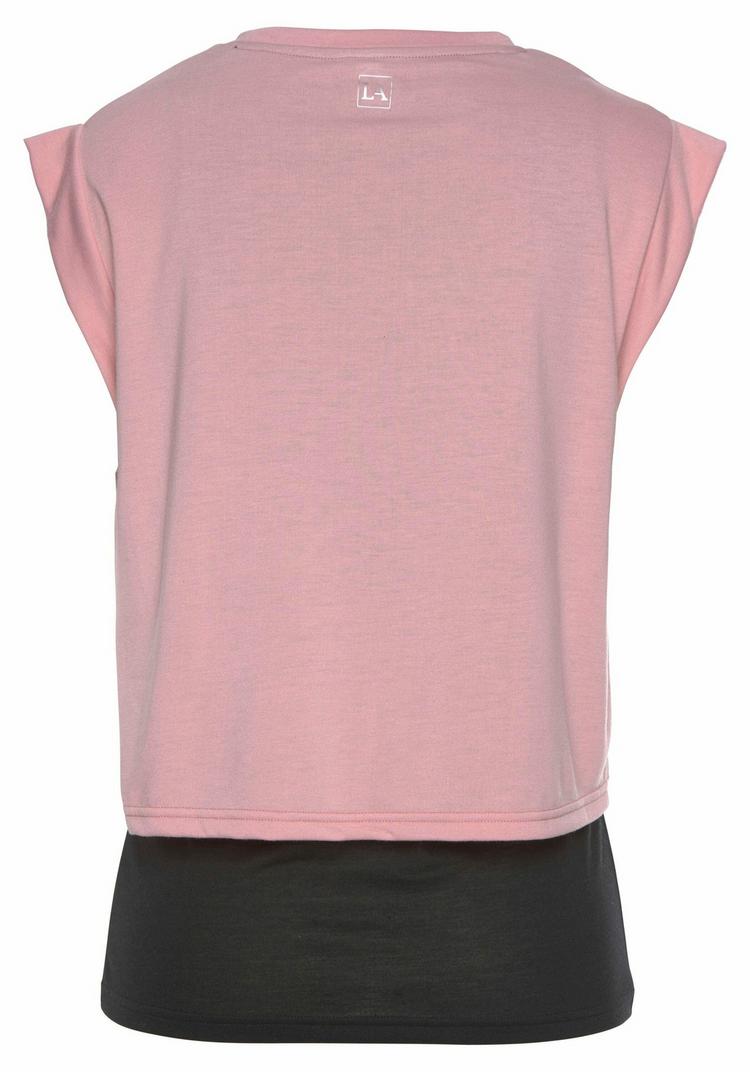 LASCANA Active LASCANA Active 2-in-1-Shirt 2-in-1 Shirt Damen - rosa-schwarz - 1 | SportScheck