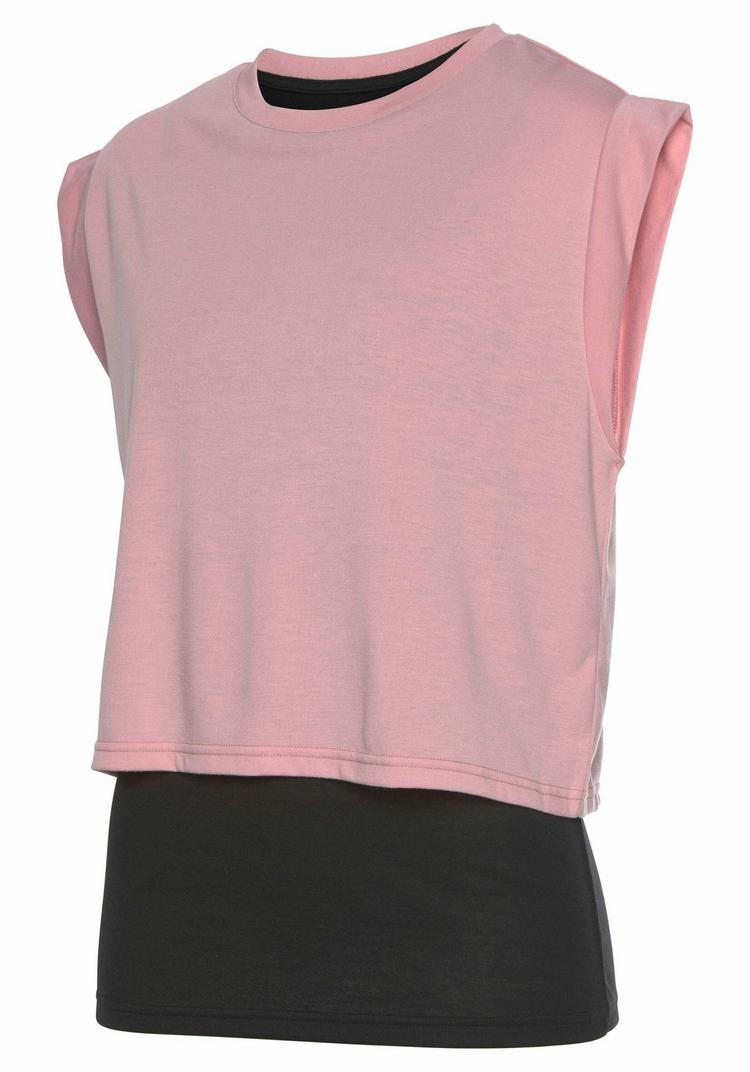 LASCANA Active LASCANA Active 2-in-1-Shirt 2-in-1 Shirt Damen - rosa-schwarz - 2 | SportScheck