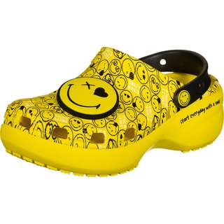 Crocs Classic Platform Smiley Hausschuhe Damen gelb