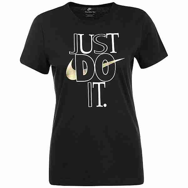 Nike Just Do It Shine T-Shirt Damen schwarz / weiß