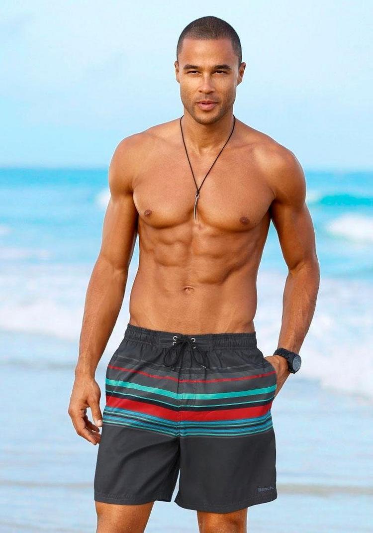 Bench Bench Badeshorts Badehose Herren - schwarz-rot - 0 | SportScheck
