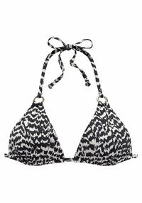 Lascana Triangel-Bikini-Top Bikini Oberteil Damen - schwarz-creme