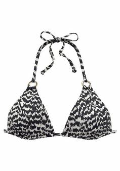 Lascana Triangel-Bikini-Top Bikini Oberteil Damen schwarz-creme