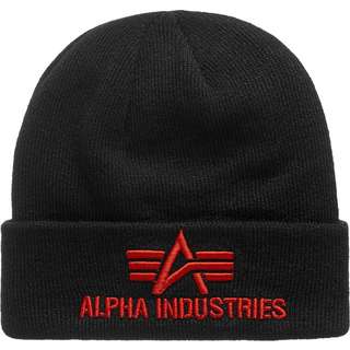 Alpha Industries 3D Beanie schwarz/rot