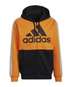 adidas Essentials Colorblock Kapuzenjacke Sweatjacke Herren orangeschwarz