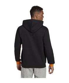 Rückansicht von adidas Essentials Colorblock Kapuzenjacke Sweatjacke Herren orangeschwarz
