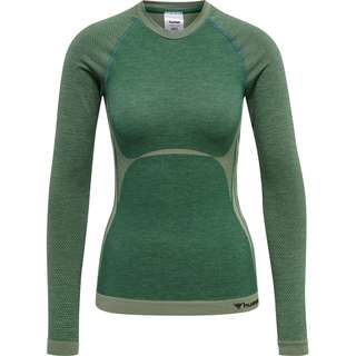 hummel hmlCLEA SEAMLESS TIGHT T-SHIRT LS T-Shirt Damen LAUREL WREATH/LILY PAD MELANGE