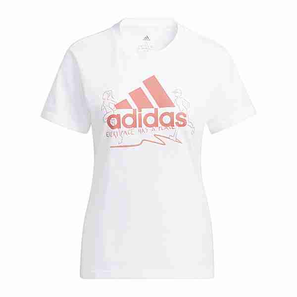 adidas Graphic T-Shirt Running Damen Laufshirt Damen weiss