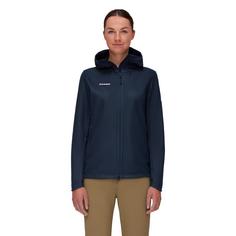 Rückansicht von Mammut GORE-TEX Ultimate VII Hooded Softshelljacke Damen marine