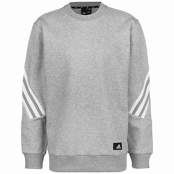 adidas Future Icon 3-Streifen Sweatshirt Herren grau / weiß