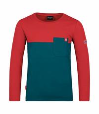 Trollkids Bergen Longshirt Kinder - Petrolblau/Rot