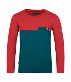 Trollkids Bergen Longshirt Kinder Petrolblau/Rot