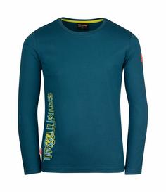 Trollkids Stavanger Longshirt Kinder Petrolblau/Grün