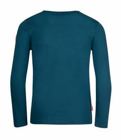 Rückansicht von Trollkids Stavanger Longshirt Kinder Petrolblau/Grün