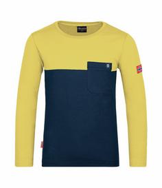 Trollkids Bergen Longshirt Kinder Marineblau/Dunkelgelb