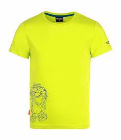 Trollkids Oppland T-Shirt Kinder Limegelb/Petrolblau