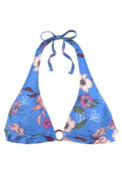 S.OLIVER Triangel-Bikini-Top Bikini Oberteil Damen blau-bedruckt