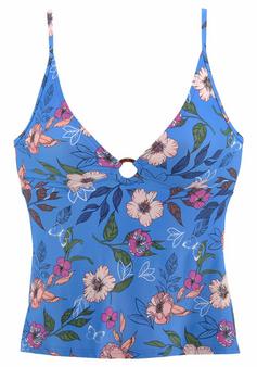 S.OLIVER Tankini-Top Bikini Oberteil Damen blau-bedruckt