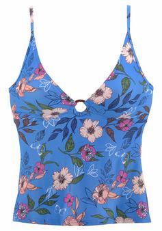 S.OLIVER Tankini-Top Tankini Oberteil Damen blau-bedruckt
