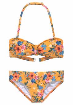 Bench Bandeau-Bikini Bikini Set Damen gelb-bedruckt