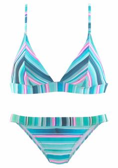 VENICE BEACH Triangel-Bikini Bikini Set Damen gestreift-türkis