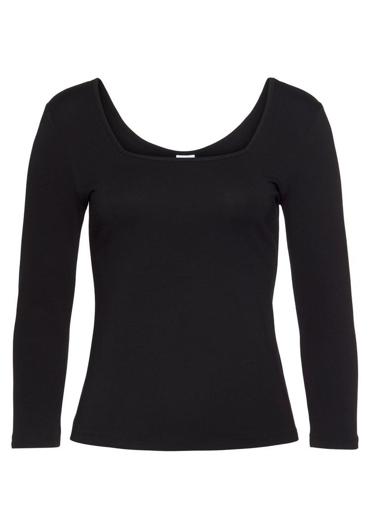 Lascana Lascana Langarmshirt Langarmshirt Damen - schwarz - 0 | SportScheck