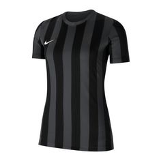 Nike Division IV Striped Trikot kurzarm Damen Fußballtrikot Damen grauschwarzweiss