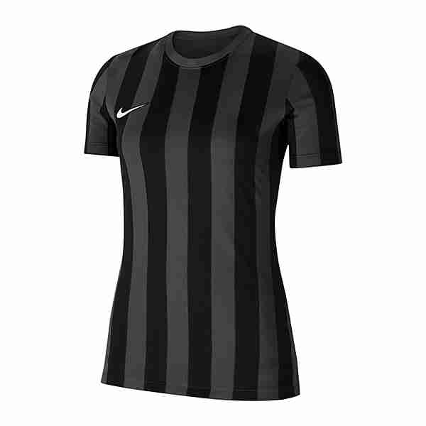 Nike Division IV Striped Trikot kurzarm Damen Fußballtrikot Damen grauschwarzweiss