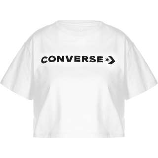 CONVERSE Puff Logo Cropped T-Shirt Damen weiß