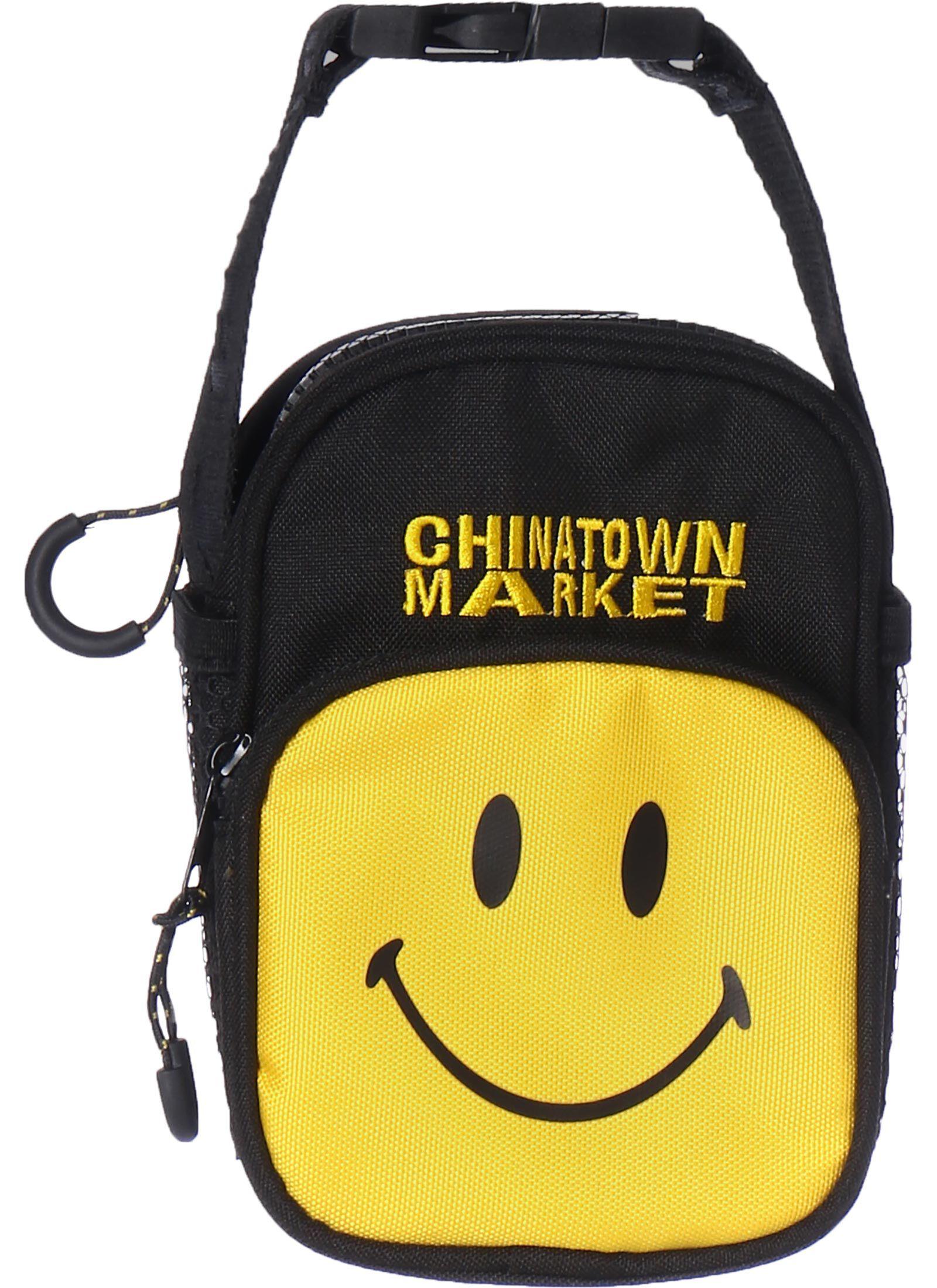 Market Smiley Camera Umhängetasche Herren schwarz/gelb