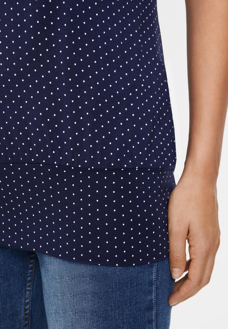 Lascana Lascana Longshirt Longshirt Damen - marine-gepunktet - 0 | SportScheck