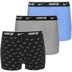 Nike EVERYDAY COTTON STRETCH Boxershorts Herren swoosh print-cool grey-university blue                      