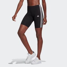 Rückansicht von adidas Essentials 3-Streifen Tights Damen black-white