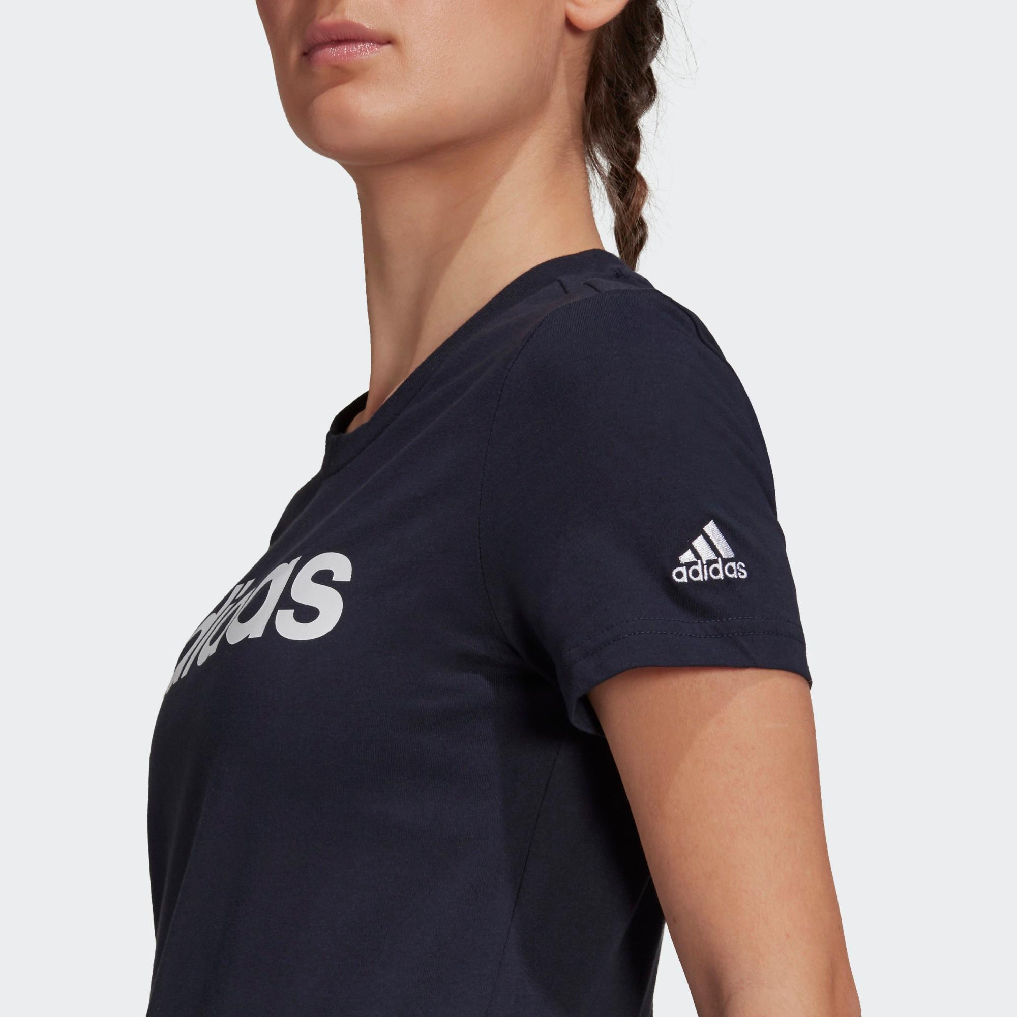 Adidas logo t shirt womens hotsell